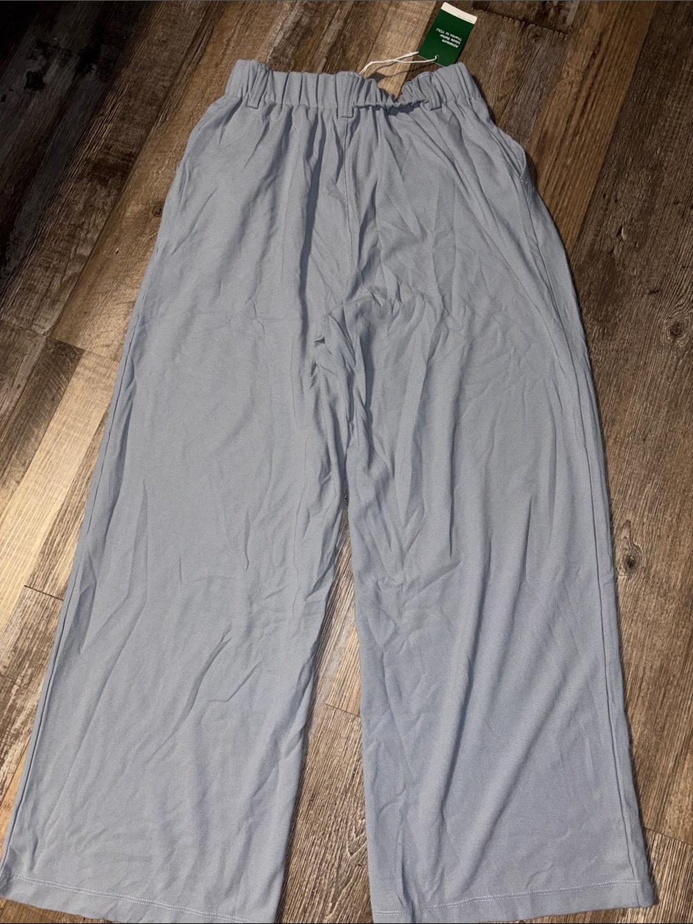 HALARA Light Gray Wide-Leg waffle Pants - Picture 4 of 4